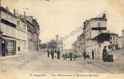 Carte postale ancienne Rue Montmoreau et Boulevard Berthelot — Angoulême (Charente)