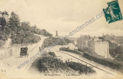 Carte postale ancienne Les Rampes — Angoulême (Charente)