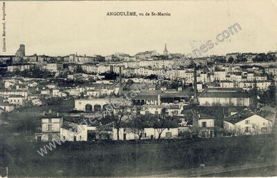 Carte postale ancienne Vu de St-Martin — Angoulême (Charente)