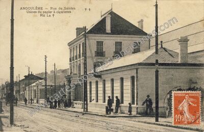Carte postale ancienne Usines du papier à cigarettes Riz La — Angoulême (Charente)