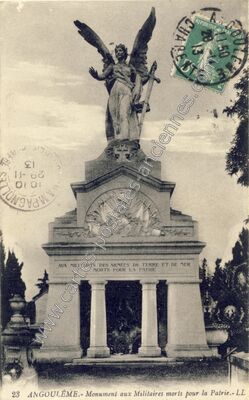 Carte postale ancienne Monument aux Militaires morts pour la Patrie — Angoulême (Charente)