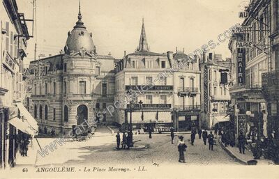 Carte postale ancienne La Place Marengo — Angoulême (Charente)