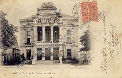 Carte postale ancienne Le Théâtre — Angoulême (Charente)