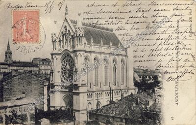 Carte postale ancienne Chapelle Notre Dame — Angoulême (Charente)