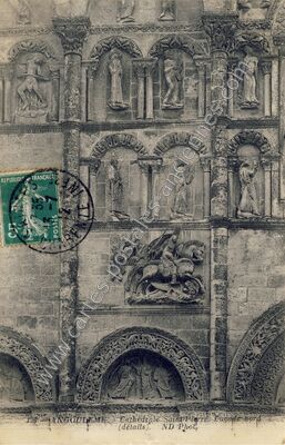 Carte postale ancienne Cathédrale Saint-Pierre façade nord (détails) — Angoulême (Charente)
