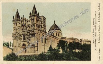 Carte postale ancienne Cathédrale Saint-Pierre (Ensemble Ouest) — Angoulême (Charente)