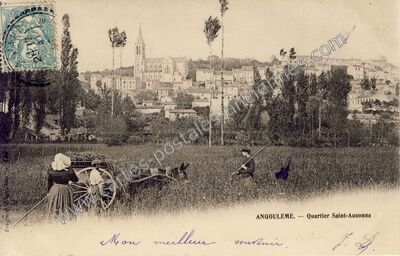 Carte postale ancienne Quartier Saint-Ausonne — Angoulême (Charente)