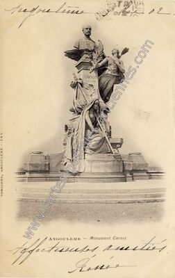 Carte postale ancienne Monument Carnot — Angoulême (Charente)
