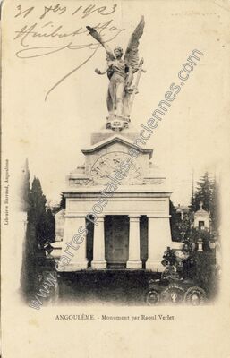 Carte postale ancienne Monument par Raoul Verlet — Angoulême (Charente)