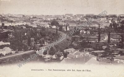 Carte postale ancienne Vue Panoramique. côté Est, ligne de l'État — Angoulême (Charente)