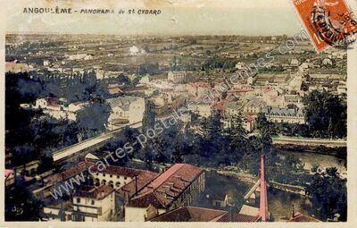 Carte postale ancienne Panorama de St Cybard — Angoulême (Charente)