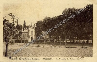 Carte postale ancienne Institution Sainte-Marie-de-Chavagnes. La Chapelle des Enfants de Marie — Angoulême (Charente)