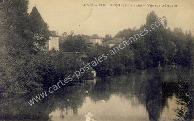 Carte postale ancienne Vue sur la Dronne — Bonnes (Charente)