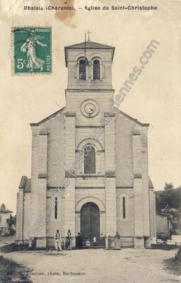 Carte postale ancienne Eglise de Saint-Christophe — Chalais (Charente)