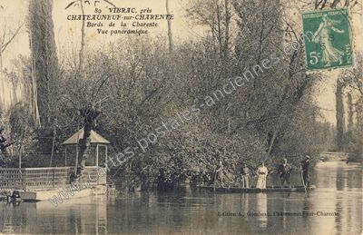 Carte postale ancienne Bords de la Charente — Châteauneuf-sur-Charente (Charente)