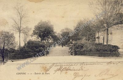 Carte postale ancienne Entrée du Parc — Cognac (Charente)