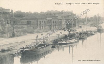 Carte postale ancienne Les Quais vus du Pont de Saint Jacques — Cognac (Charente)