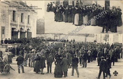 Carte postale ancienne Manifestation de Protestation contre les projets Cochery — Cognac (Charente)