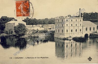 Carte postale ancienne L'Ecluse et les Moulins — Cognac (Charente)