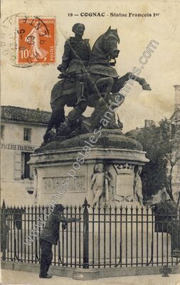 Carte postale ancienne Statue François Ier — Cognac (Charente)