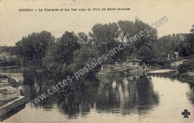 Carte postale ancienne La Charente et les Iles vues du Pont de Saint-Jacques — Cognac (Charente)