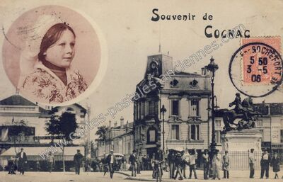 Carte postale ancienne Souvenir — Cognac (Charente)