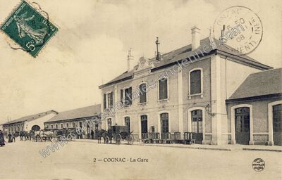 Carte postale ancienne La Gare — Cognac (Charente)