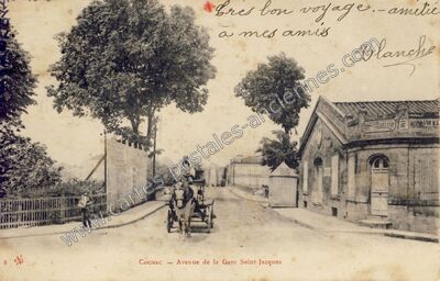 Carte postale ancienne Avenue de la Gare Saint-Jacques — Cognac (Charente)