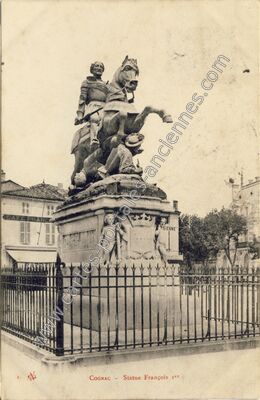 Carte postale ancienne Statue François 1er — Cognac (Charente)