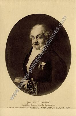 Carte postale ancienne Jean DUPUY D'ANGEAC, Député de Cognac sous la Restauration — Cognac (Charente)