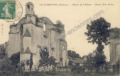 Carte postale ancienne Ruines de l'Abbaye - Chevet — La Couronne (Charente)