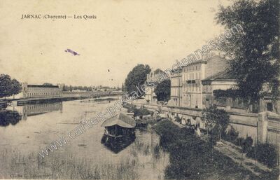 Carte postale ancienne Les Quais — Jarnac (Charente)