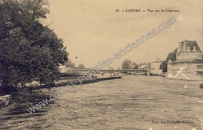 Carte postale ancienne Vue sur la Charente — Jarnac (Charente)