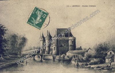 Carte postale ancienne Ancien Château — Jarnac (Charente)