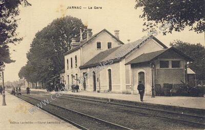 Carte postale ancienne La Gare — Jarnac (Charente)