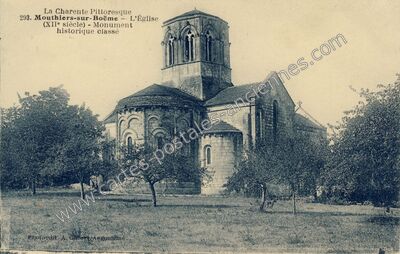 Carte postale ancienne La Charente Pittoresque - L'Église (XIIe siècle) - Monument historique classé — Mouthiers-sur-Boëme (Charente)
