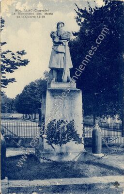 Carte postale ancienne Le Monument aux Morts de la Guerre 14-18 — Rouillac (Charente)