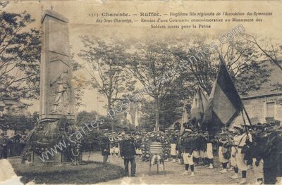Carte postale ancienne Vingtième fête régionale de l'Association des Gymnastes des Deux-Charentes — Ruffec (Charente)