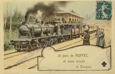 Carte postale ancienne Gare — Ruffec (Charente)