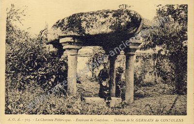 Carte postale ancienne La Charente Pittoresque. - Environs de Confolens. - Dolmen de St GERMAIN — Saint-Germain-de-Confolens (Charente)