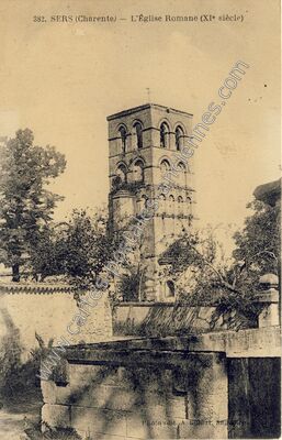 Carte postale ancienne L'Église Romane (XIe siècle) — Sers (Charente)