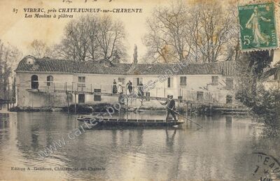 Carte postale ancienne Les Moulins à plâtres — Vibrac (Charente)
