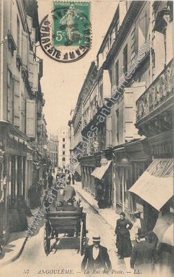 Carte postale ancienne La Rue des Poste — Angoulême (Charente)