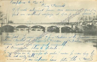 Carte postale ancienne Ses deux Ponts — Confolens (Charente)