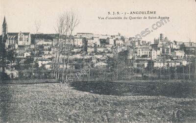 Carte postale ancienne Vue d'ensemble du Quartier de Saint-Ausone — Angoulême (Charente)