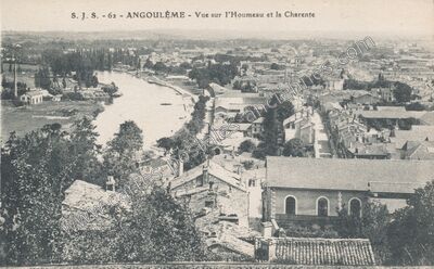 Carte postale ancienne Vue sur l'Houmeau et la Charente — Angoulême (Charente)