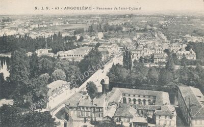 Carte postale ancienne Panorama de Saint-Cybard — Angoulême (Charente)