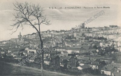 Carte postale ancienne Panorama de Saint-Martin — Angoulême (Charente)