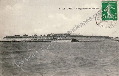 Carte postale ancienne Vue générale de la Côte — Île-d'Aix (Charente-Maritime)