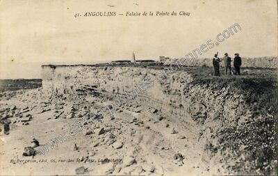 Carte postale ancienne Falaise de la Pointe du Chay — Angoulins (Charente-Maritime)